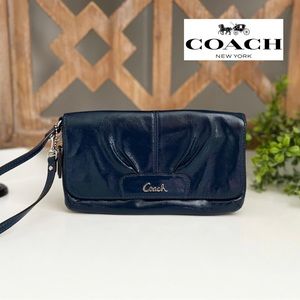 COACH Wristlet Navy Blue New Authentic Wallet FREE SHIPPING